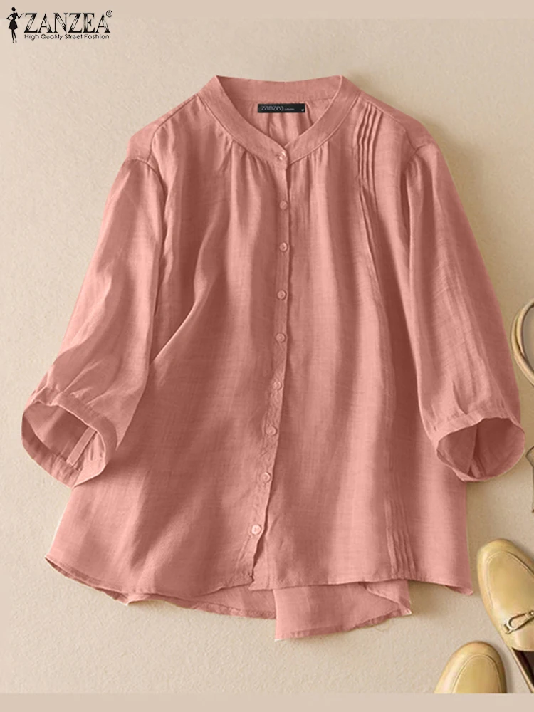 ZANZEA 2025 Spring Button Up Shirts Everyday Pintuck Stand Collar Casual Loose Camisas Mujer Solid Color Women Vintage Blouses
ZANZEA 2025 Spring Button Up Shirts Everyday Pintuck Stand Collar Casual Loose Camisas Mujer Solid Color Women Vintage Blouses