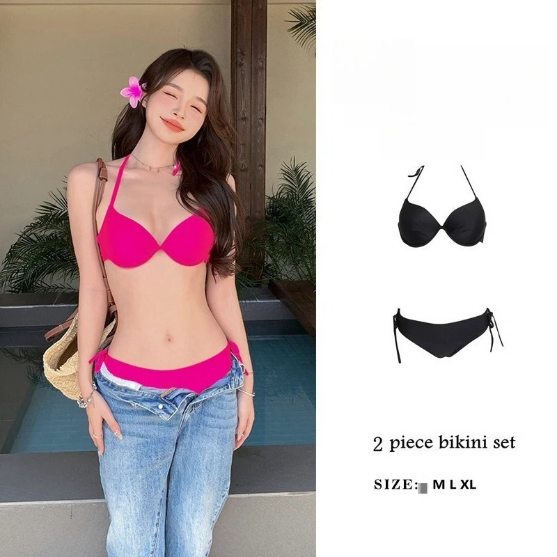 Woman Halter String Triangle Bikini Lace-up Backless Solid 2 Piece Swimsuit Bandage Female Breathable Beach Vacation Swimwear
Woman Halter String Triangle Bikini Lace-up Backless Solid 2 Piece Swimsuit Bandage Female Breathable Beach Vacation Swimwear