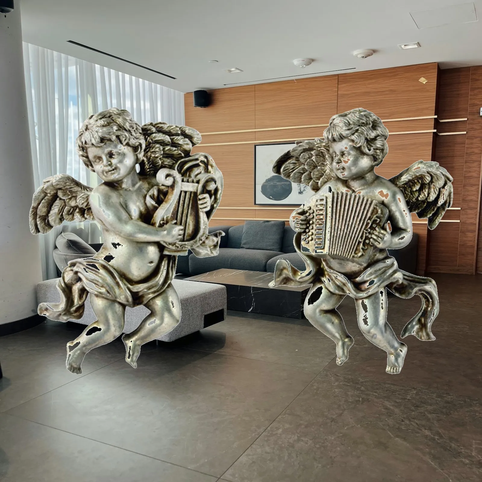 2x Cherub Wall Sculptures Resin Ornament Collections Hand Crafted Lovely Adornment Angel Statue Figurines for Wedding Office
2x Cherub Wall Sculptures Resin Ornament Collections Hand Crafted Lovely Adornment Angel Statue Figurines for Wedding Office
