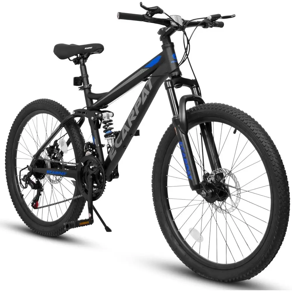24/26/27.5 Dual Suspension Mountain Bike with 21 Speeds, High-Carbon Steel Frame, Disc/V Brakes for Men
24/26/27.5 Dual Suspension Mountain Bike with 21 Speeds, High-Carbon Steel Frame, Disc/V Brakes for Men