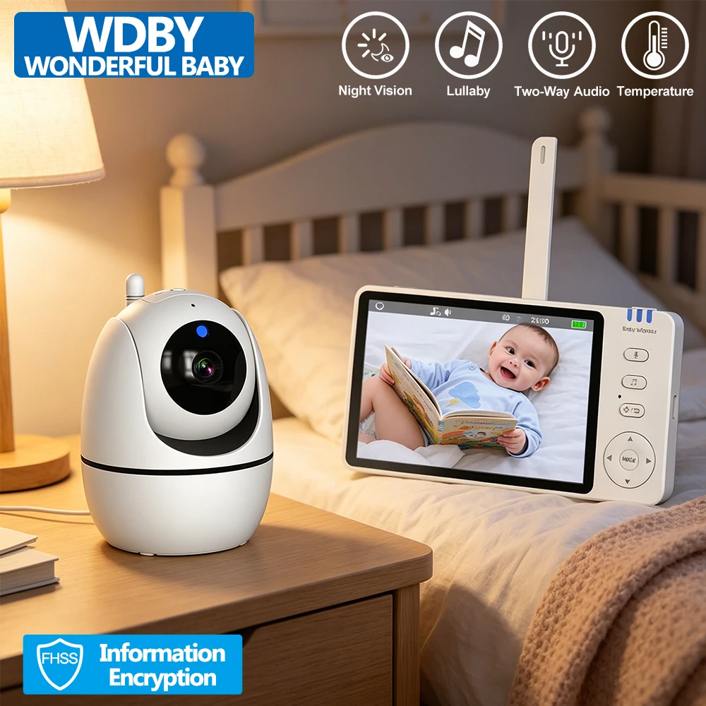 5 Inch Video Baby Monitor PTZ Camera Zoom Babyphone Two-Way Audio Lullaby Temperature Sensor Home Surveillance Security Camera
5 Inch Video Baby Monitor PTZ Camera Zoom Babyphone Two-Way Audio Lullaby Temperature Sensor Home Surveillance Security Camera