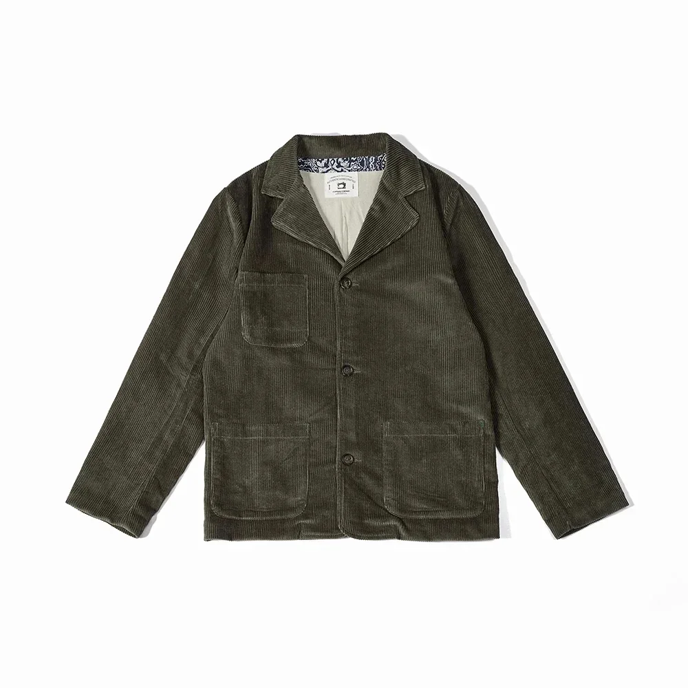 French Retro Corduroy Jacket Men Tooling Vintage Lapel Multi Pockets Workwear Winter Olive Green Mens Casual Cardigan Coat Top
French Retro Corduroy Jacket Men Tooling Vintage Lapel Multi Pockets Workwear Winter Olive Green Mens Casual Cardigan Coat Top