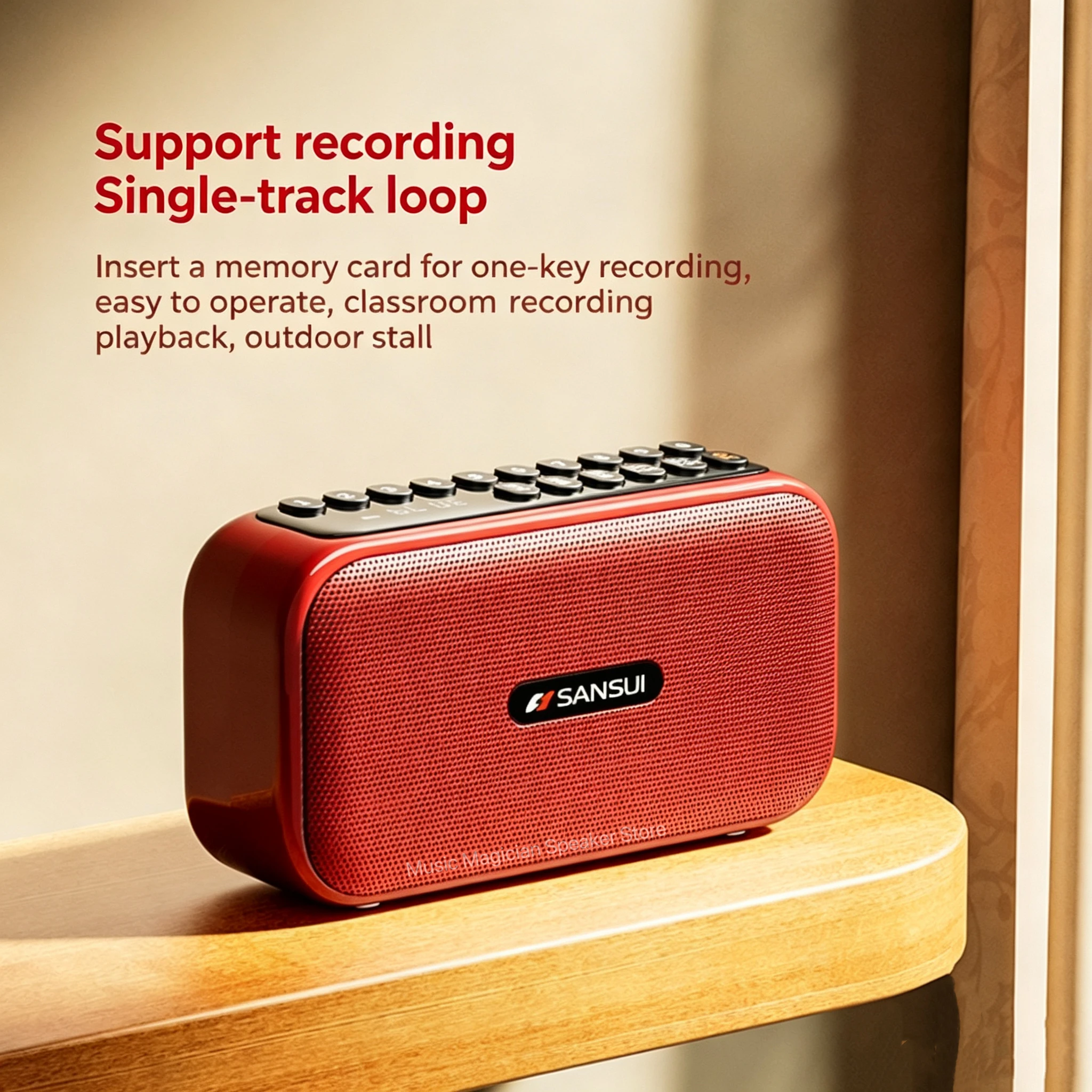 SANSUI Portable Bluetooth Speaker 1200mAh Long Battery Life FM Radio TF Card U Disk Play Recording Wireless Speaker
SANSUI Portable Bluetooth Speaker 1200mAh Long Battery Life FM Radio TF Card U Disk Play Recording Wireless Speaker