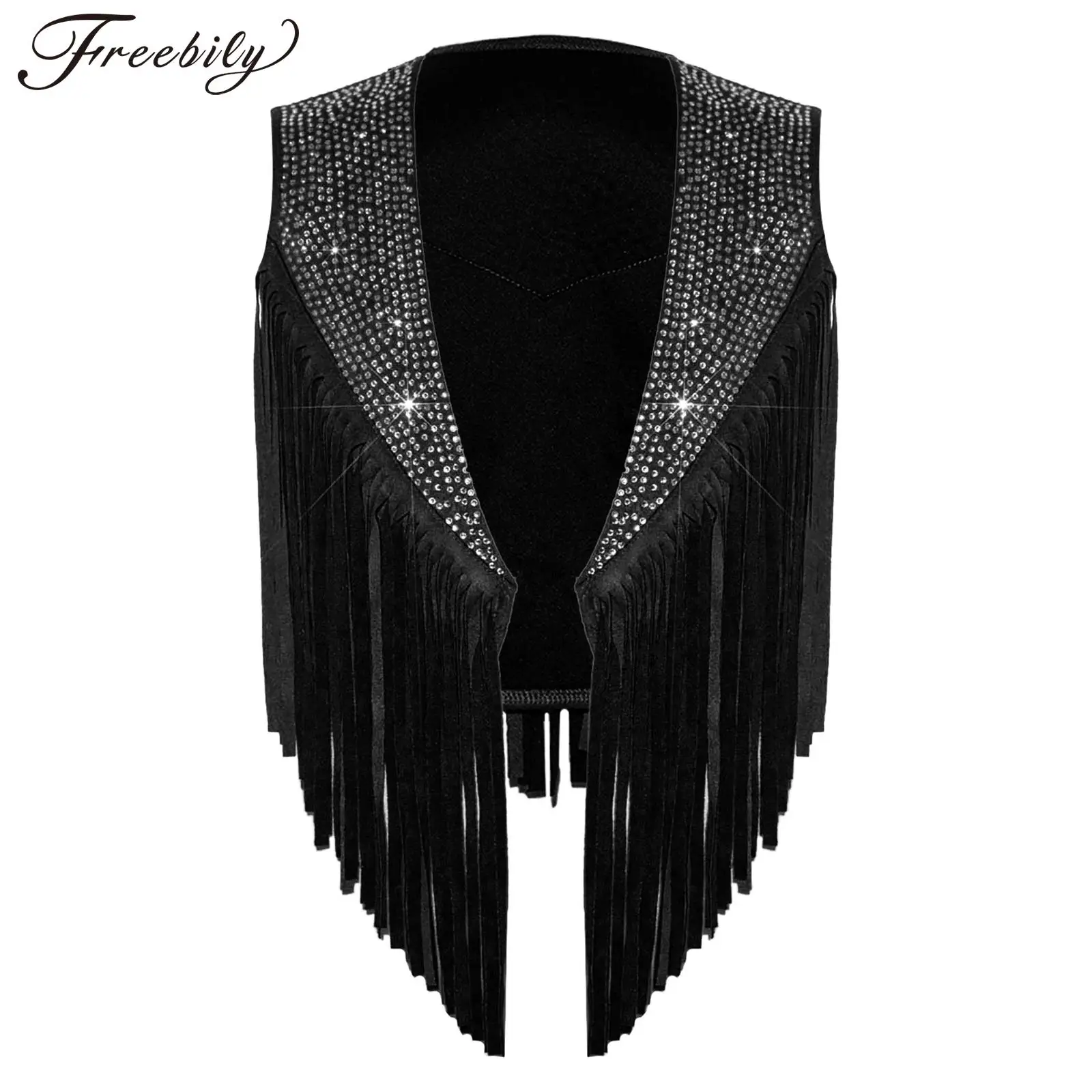 Kids Girls Western Cowgirl Waistcoat Cowboy Tassels Fringe Vest Sleeveless Sparkly Rhinestones Open Front Tank Top
Kids Girls Western Cowgirl Waistcoat Cowboy Tassels Fringe Vest Sleeveless Sparkly Rhinestones Open Front Tank Top