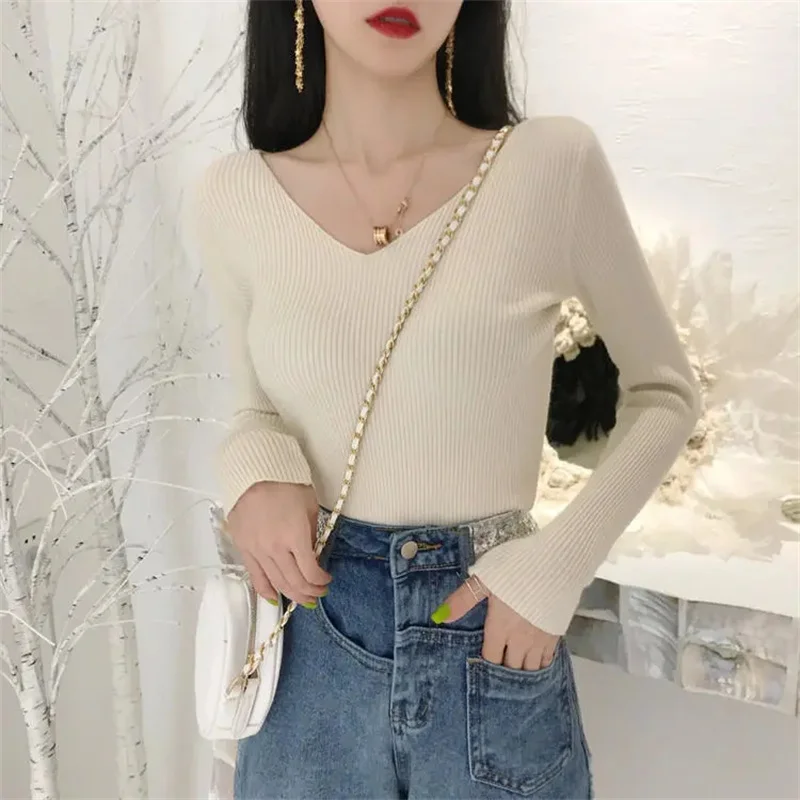 Women Sweater Autumn Winter V-neck Knitwear Long Sleeve Loose Cashmere Sweater Pullovers Lady Cheap Quality Jumper Knitted Tops
Women Sweater Autumn Winter V-neck Knitwear Long Sleeve Loose Cashmere Sweater Pullovers Lady Cheap Quality Jumper Knitted Tops