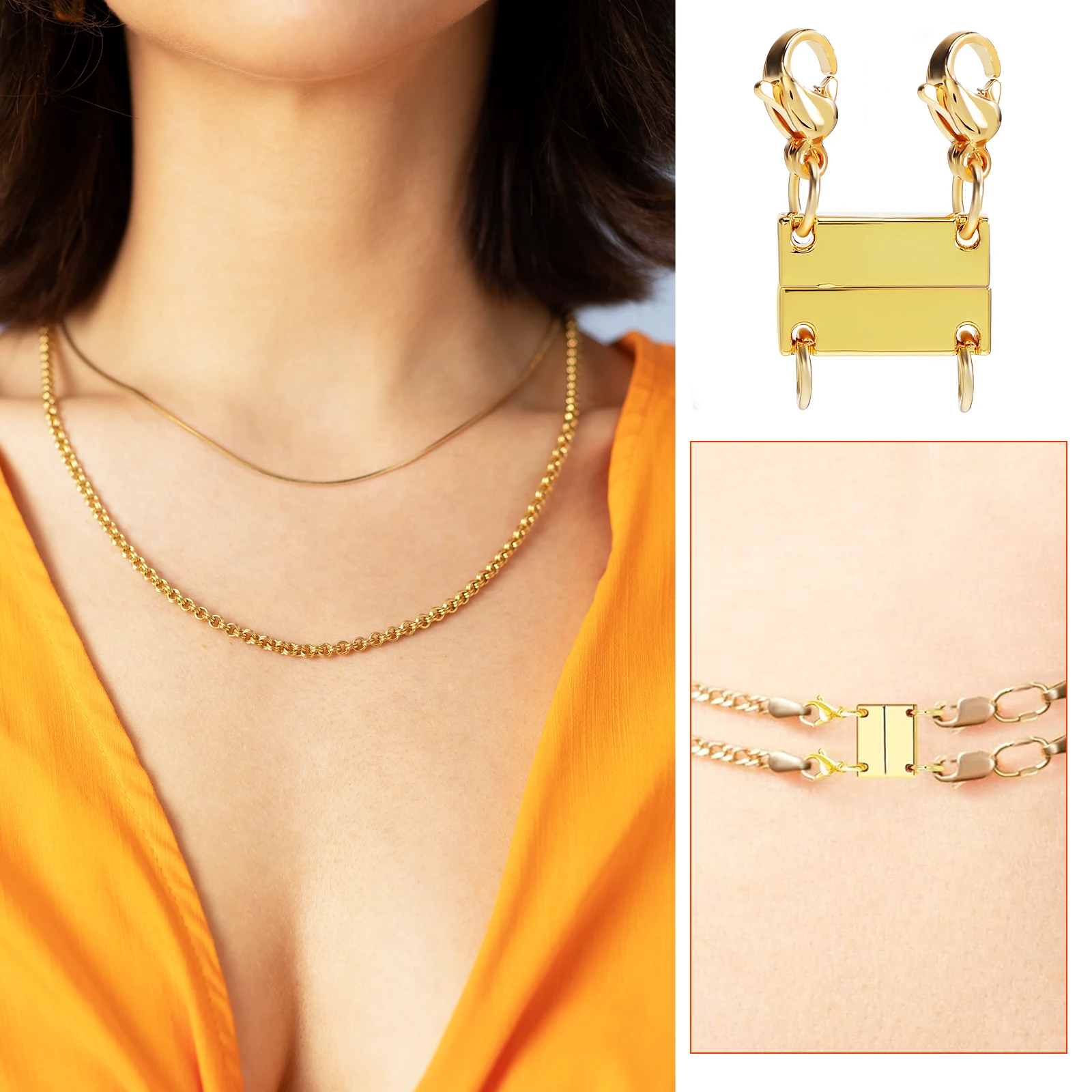 2 Pcs Magnetic Necklace Buckle Layer Clasp Layering Multi Chain Zinc Alloy for Multiple Necklaces Clasps
2 Pcs Magnetic Necklace Buckle Layer Clasp Layering Multi Chain Zinc Alloy for Multiple Necklaces Clasps