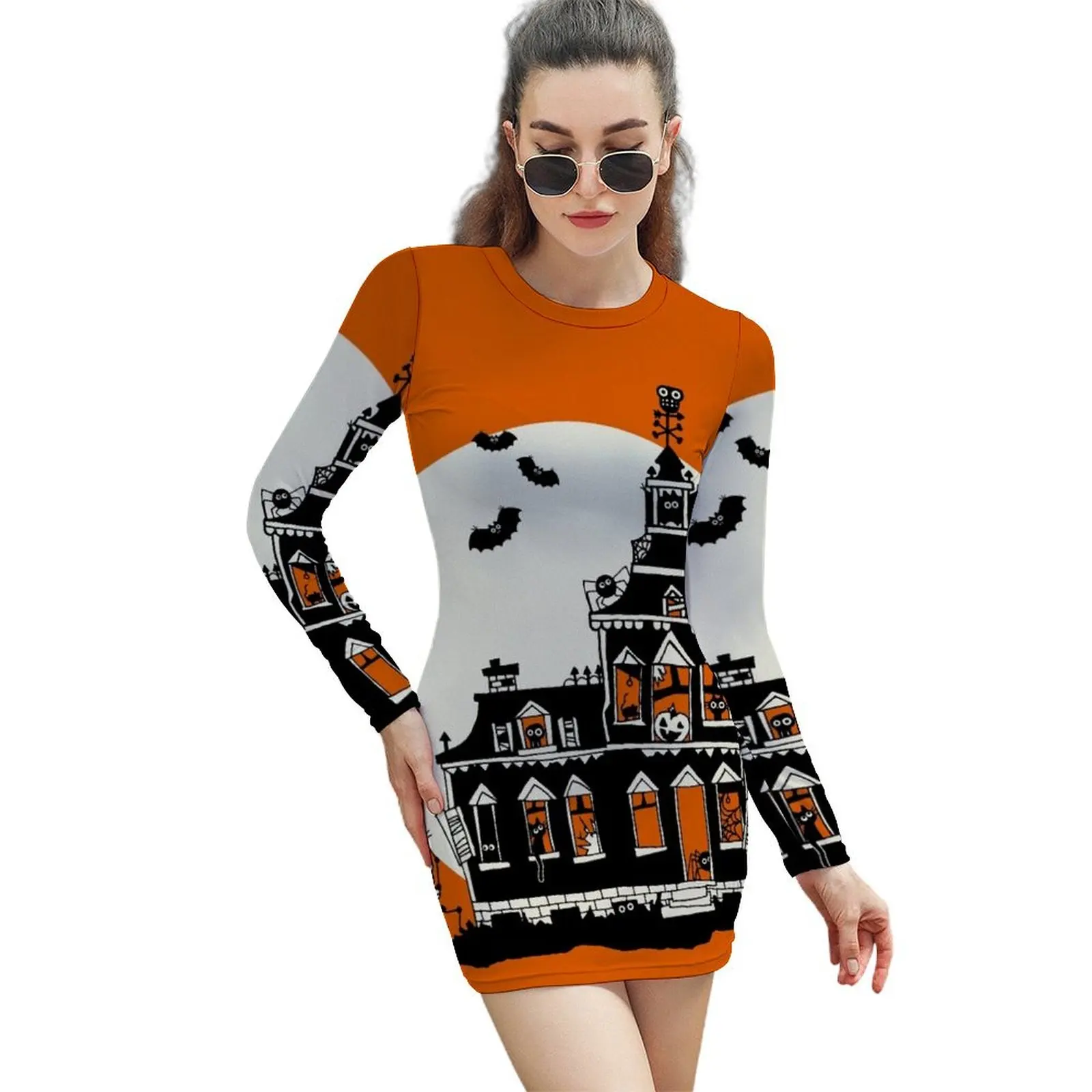 Vintage Style Haunted House - Happy Halloween Long-Sleeved Sheath Dress Party dresses for women dresses for womens 2024
Vintage Style Haunted House - Happy Halloween Long-Sleeved Sheath Dress Party dresses for women dresses for womens 2024
