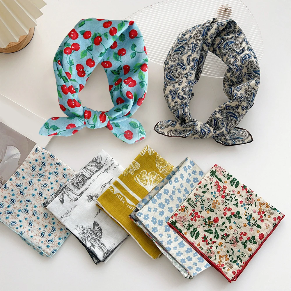 55cm Floral Print Cotton Linen Small Square Scarf Women Flower Scarf Head Neck Hair Scarves Girl 2023 New Fashion Neckerchief
55cm Floral Print Cotton Linen Small Square Scarf Women Flower Scarf Head Neck Hair Scarves Girl 2023 New Fashion Neckerchief