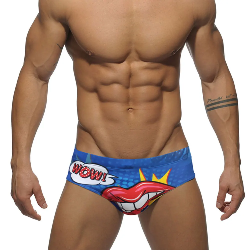 European and American men's printed sexy lip briefs bikini low waist foreign trade beach quick-drying swimming trunks
European and American men's printed sexy lip briefs bikini low waist foreign trade beach quick-drying swimming trunks