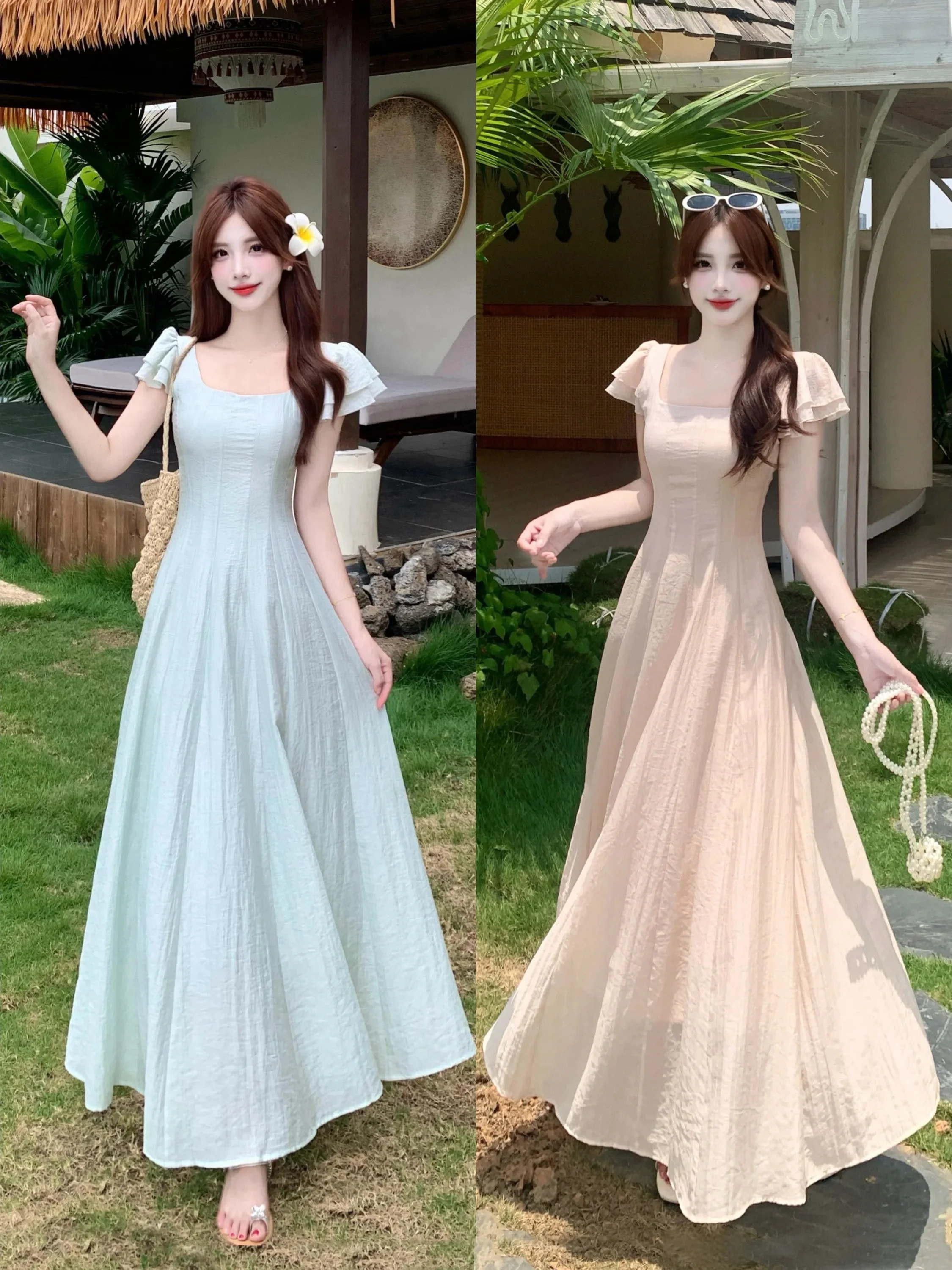 plus Size Women's Square Collar Long Dress Slimming Waist A-Line Summer Dress with Short Sleeves And Belly Covering
plus Size Women's Square Collar Long Dress Slimming Waist A-Line Summer Dress with Short Sleeves And Belly Covering
