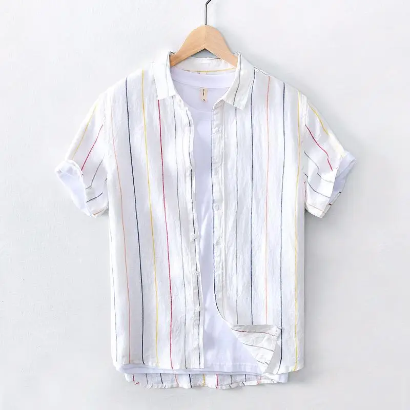 Breathable Striped Short Sleeve Men's Linen Shirt Casual Comfortable Lightweight Easy Care Daily Wear Summer Fashion
Breathable Striped Short Sleeve Men's Linen Shirt Casual Comfortable Lightweight Easy Care Daily Wear Summer Fashion