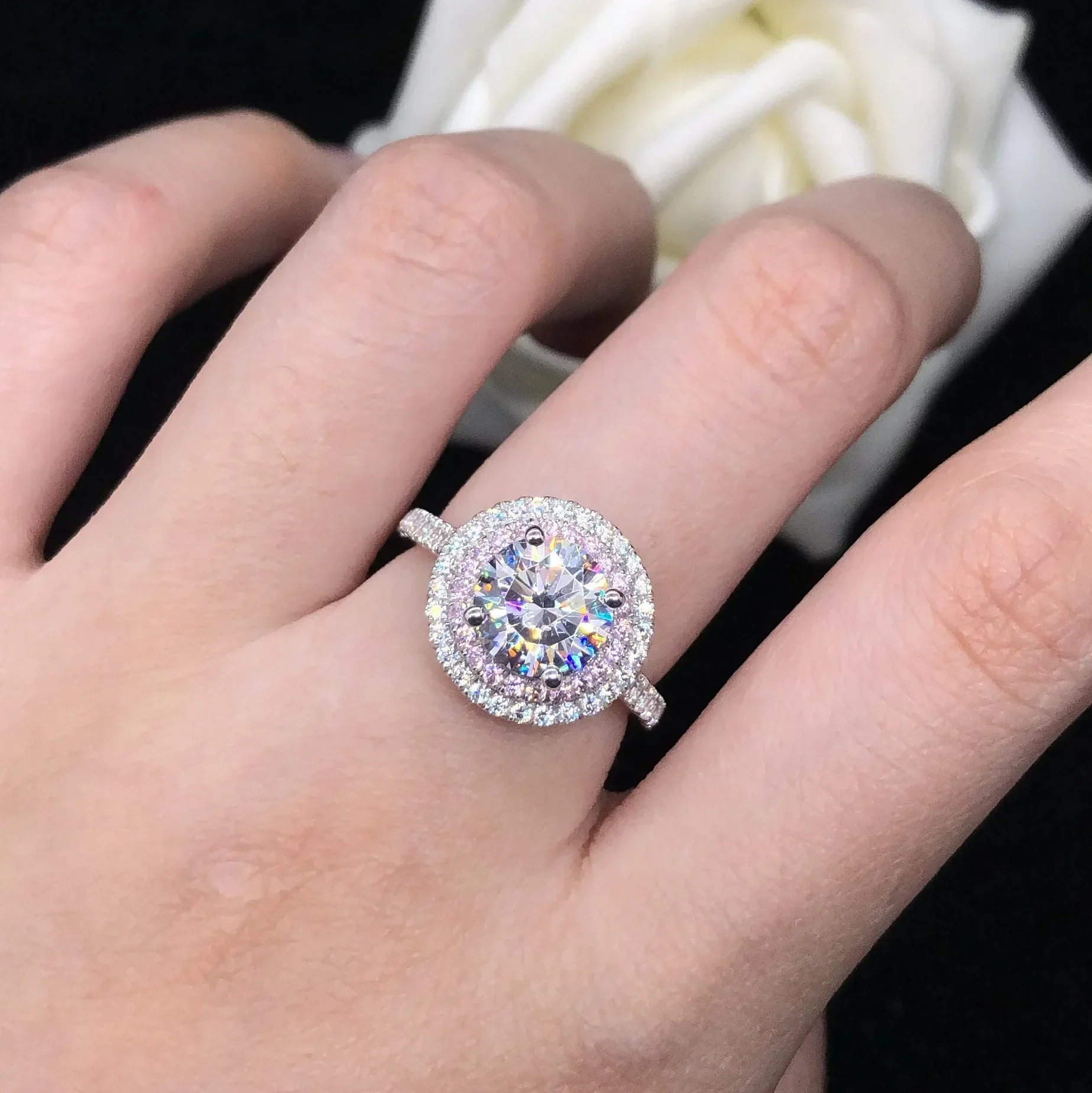 Solid 14K White Gold AU585 Platinum PT950 Double Ring Trendy Hand Jewelry Ring Women Moissanite Ring Gift
Solid 14K White Gold AU585 Platinum PT950 Double Ring Trendy Hand Jewelry Ring Women Moissanite Ring Gift