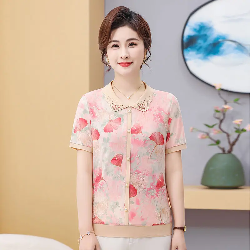 Elegant Slimming Short Sleeve T-Shirt for Middle-aged Women with Stretchy Lightweight Top
Elegant Slimming Short Sleeve T-Shirt for Middle-aged Women with Stretchy Lightweight Top