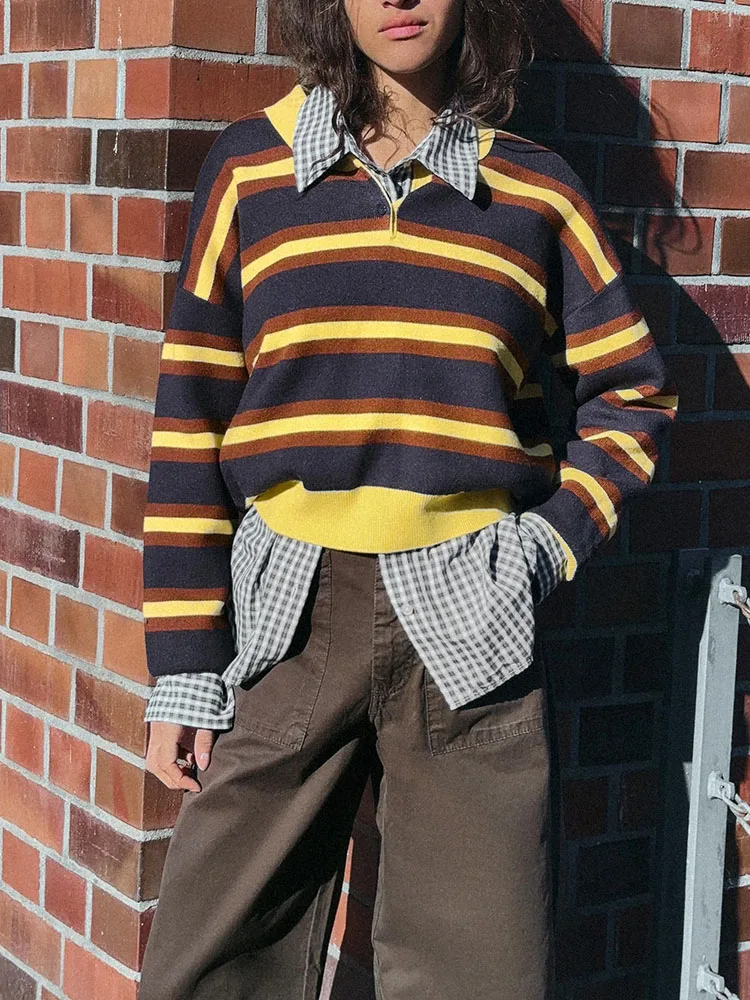 Sweet Striped Long Sve Ne Knitted Sweater New Arrival Winter 2025 Women's Casual Loose Fit Overhead Knitted Top
Sweet Striped Long Sve Ne Knitted Sweater New Arrival Winter 2025 Women's Casual Loose Fit Overhead Knitted Top