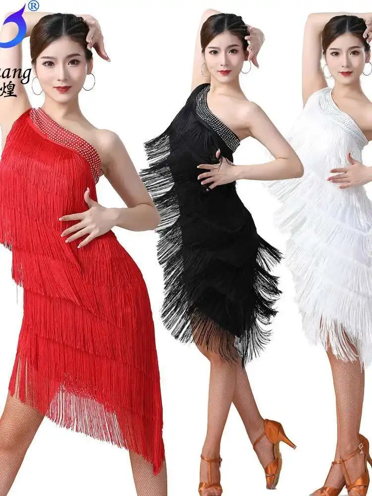 Latin Dance Performance Costume Ballroom Dance Tassel Dress Belly Dance Chacha Stage Competition Dress Slant Shoulder Prom Dress
Latin Dance Performance Costume Ballroom Dance Tassel Dress Belly Dance Chacha Stage Competition Dress Slant Shoulder Prom Dress
