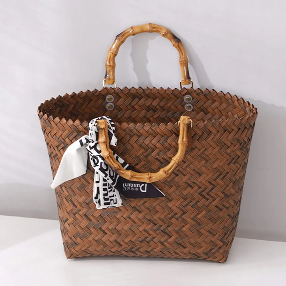 Capacity Handbag Bamboo Handbag Handle Beach Beach Picnic Straw Woven Bag Basket Storage Woven Bag
Capacity Handbag Bamboo Handbag Handle Beach Beach Picnic Straw Woven Bag Basket Storage Woven Bag