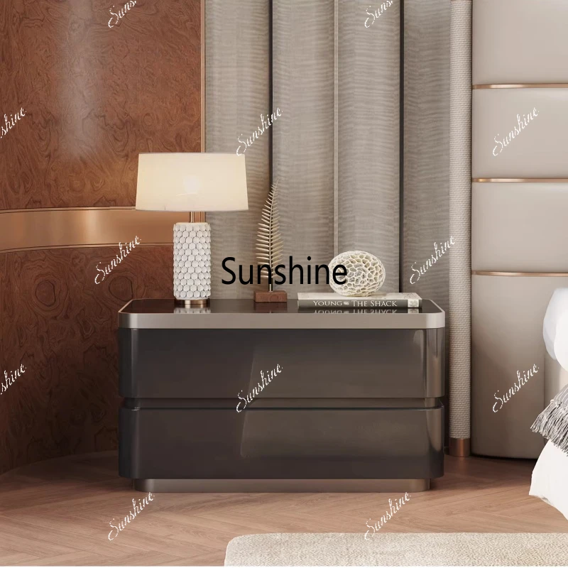 Italian minimalist bedside table bedroom simple modern black light luxury high-end sense large size
Italian minimalist bedside table bedroom simple modern black light luxury high-end sense large size