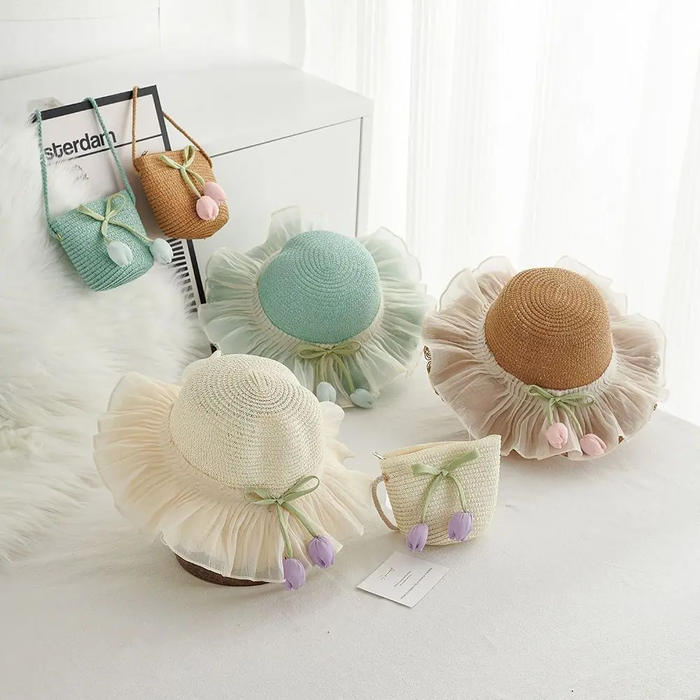 with Same Style Crossbody Bag Tulip Straw Sun Hat Korean Style Shading Hat Girls Bucket Hat Fisherman Cap Foldable
with Same Style Crossbody Bag Tulip Straw Sun Hat Korean Style Shading Hat Girls Bucket Hat Fisherman Cap Foldable
