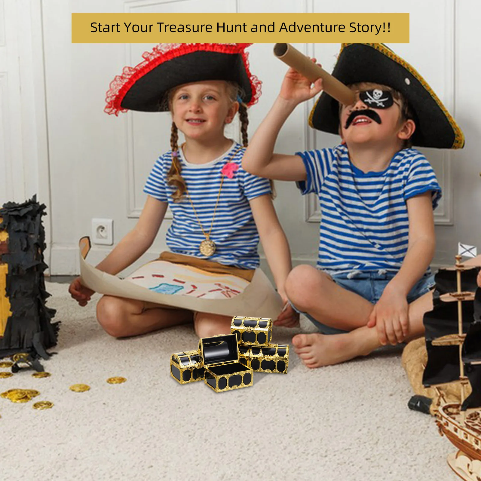 12 pcs Plastic Pirate Candy Boxes Vintage Treasure Chests For Party Favors Storage Classroom Prizes Gift Packaging
12 pcs Plastic Pirate Candy Boxes Vintage Treasure Chests For Party Favors Storage Classroom Prizes Gift Packaging