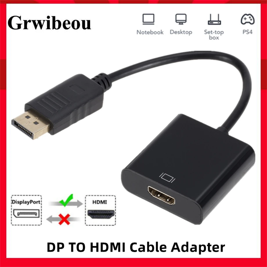 1080P DP to HDMI-compatible Cable Adapter Male To Female For HP/DELL Laptop PC Display Port to HDMI-compatible Cord Converter
1080P DP to HDMI-compatible Cable Adapter Male To Female For HP/DELL Laptop PC Display Port to HDMI-compatible Cord Converter