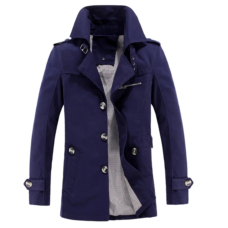 New Fashion British Style Mid-length Trench Coat Solid Color Pure Cotton Men Casual Loose Single Breasted Jackets Spring Autumn
New Fashion British Style Mid-length Trench Coat Solid Color Pure Cotton Men Casual Loose Single Breasted Jackets Spring Autumn