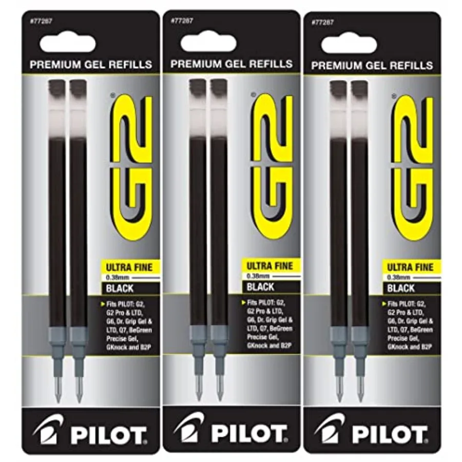 G2 Gel Ink Pen Refills, Ultra Fine Point, 0.38mm, Black Ink, 6 Refills
G2 Gel Ink Pen Refills, Ultra Fine Point, 0.38mm, Black Ink, 6 Refills