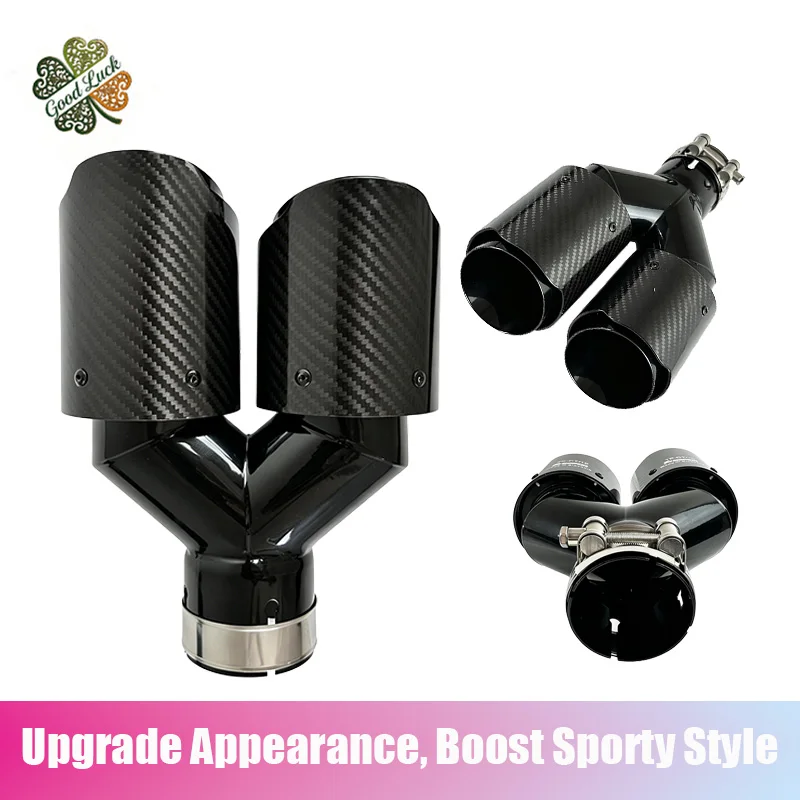 1PC Universal AK Logo Y-Type Exhaust Muffler Tip with Inner Black Outer Gloss Black Carbon Fiber Car Rear Tail Pipe
1PC Universal AK Logo Y-Type Exhaust Muffler Tip with Inner Black Outer Gloss Black Carbon Fiber Car Rear Tail Pipe