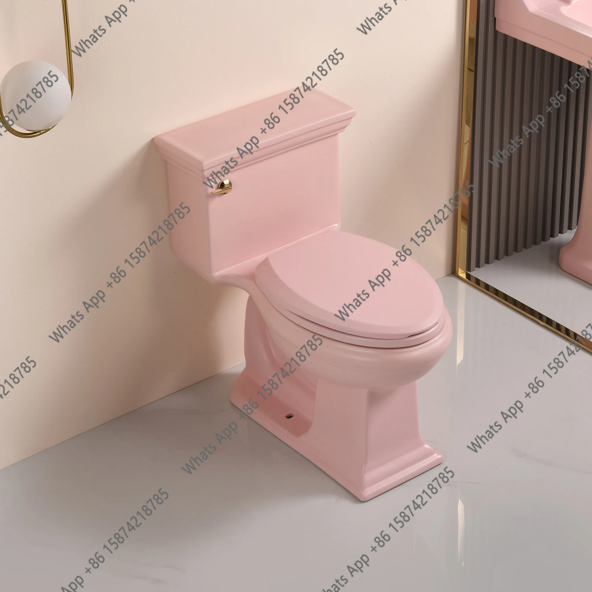 European retro pink toilet, siphon peach pink toilet, personalized designer model bathroom furniture
European retro pink toilet, siphon peach pink toilet, personalized designer model bathroom furniture