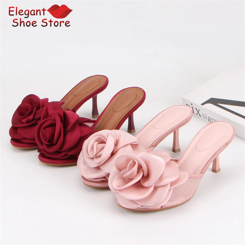 Flower Decor Mesh Kitten Heel Slippers Sexy Elegant Round Toe High Heels Summer New Fashion Outdoor Party Women's Casual Shoes
Flower Decor Mesh Kitten Heel Slippers Sexy Elegant Round Toe High Heels Summer New Fashion Outdoor Party Women's Casual Shoes