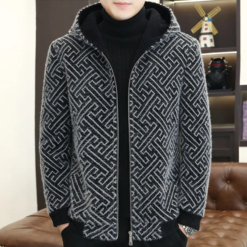 2023 Thickened Hooded Men Coat Warm Zipper Coat Winter Thick Fur Blouson Moto Homme Mens Geometric Pattern Woolen Coat
2023 Thickened Hooded Men Coat Warm Zipper Coat Winter Thick Fur Blouson Moto Homme Mens Geometric Pattern Woolen Coat