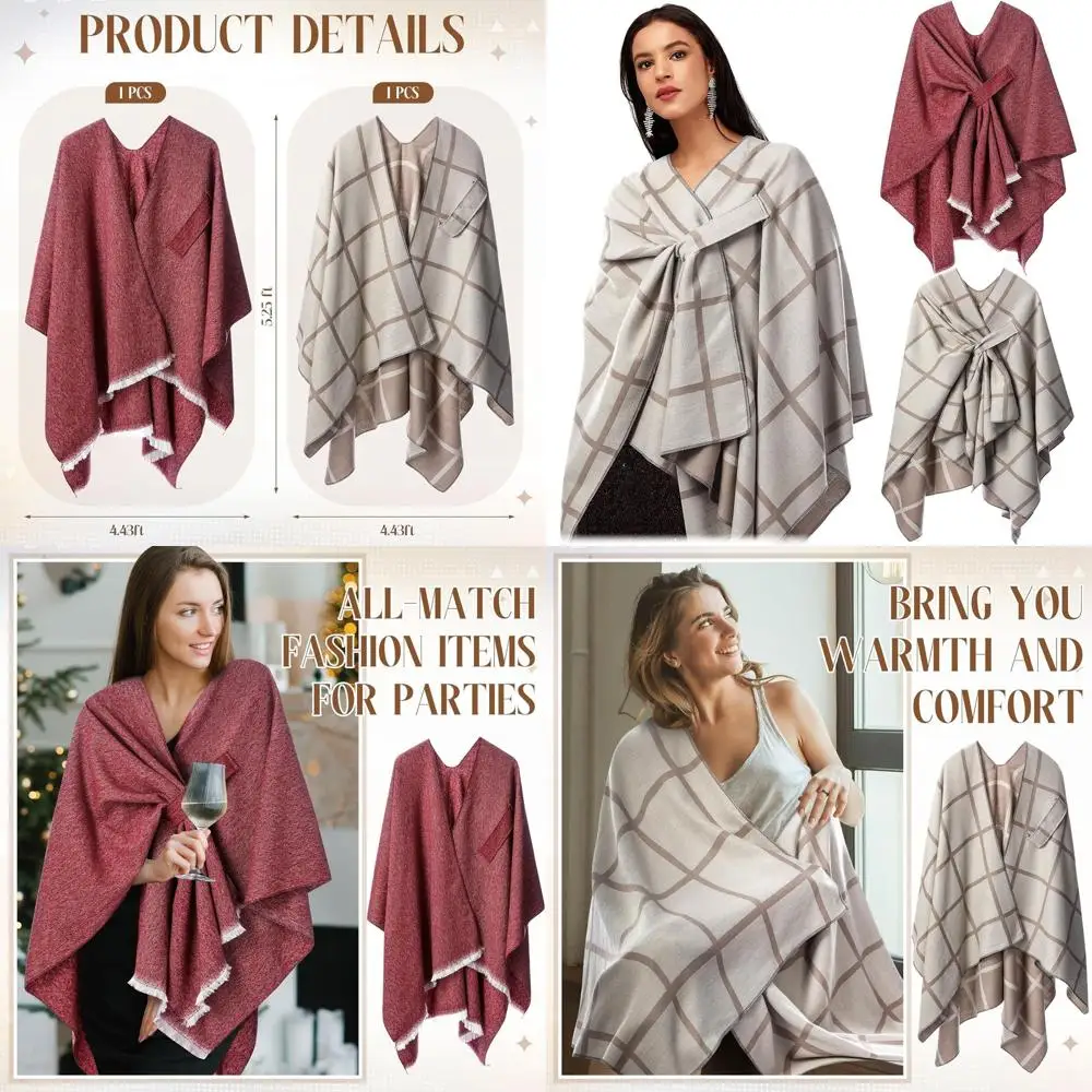 Женская клетчатая шаль, мягкий открытый свитер-пончо с открытой передней частью, кардиган, шарф-накидка на все сезоны
Женская клетчатая шаль, мягкий открытый свитер-пончо с открытой передней частью, кардиган, шарф-накидка на все сезоны