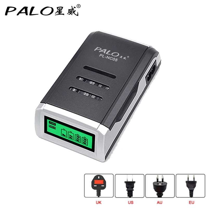 PALO 4 Slots LCD Display Smart Intelligent AA AAA Battery Charger For 1.2V AA / AAA Ni-CD Ni-MH Rechargeable Batteries
PALO 4 Slots LCD Display Smart Intelligent AA AAA Battery Charger For 1.2V AA / AAA Ni-CD Ni-MH Rechargeable Batteries
