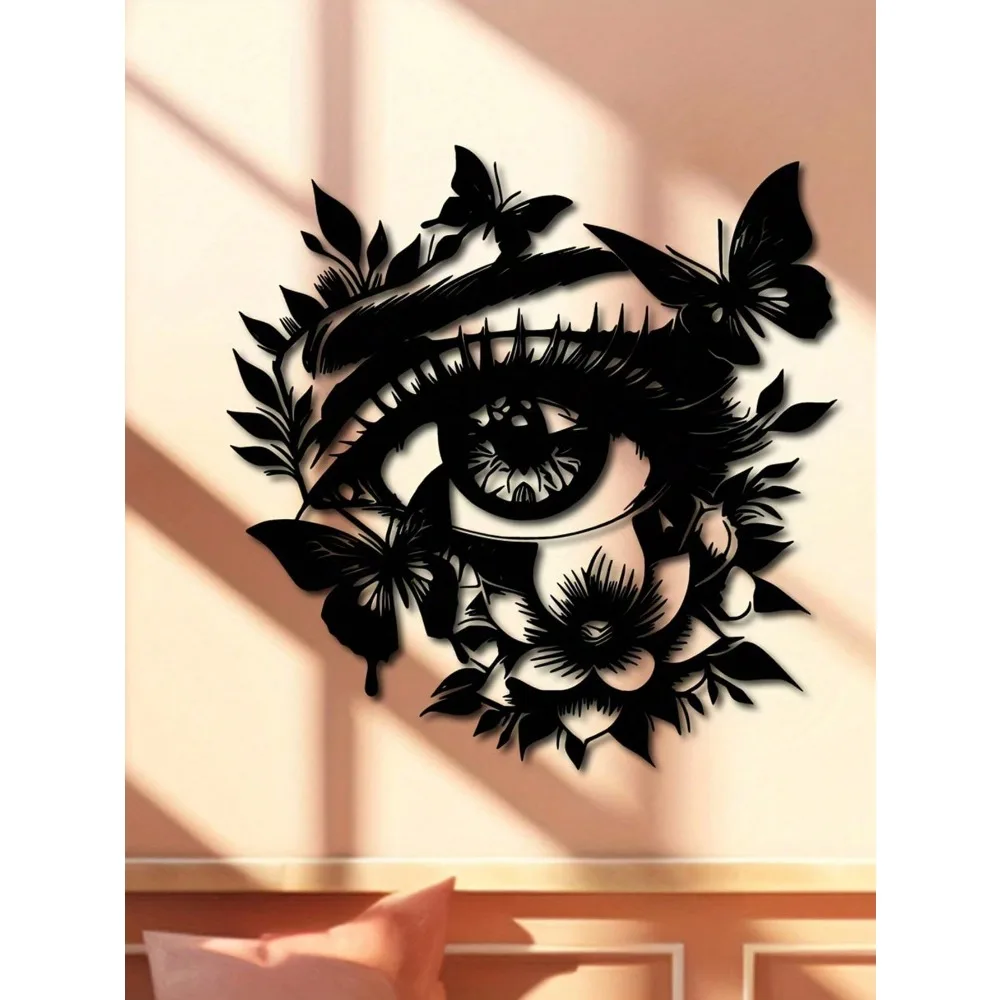 Black Metal Butterfly Wall Art, Floral Eye Sculpture, Modern Home Decor for Living Room Bedroom Outdoor Hanging Ornament
Black Metal Butterfly Wall Art, Floral Eye Sculpture, Modern Home Decor for Living Room Bedroom Outdoor Hanging Ornament