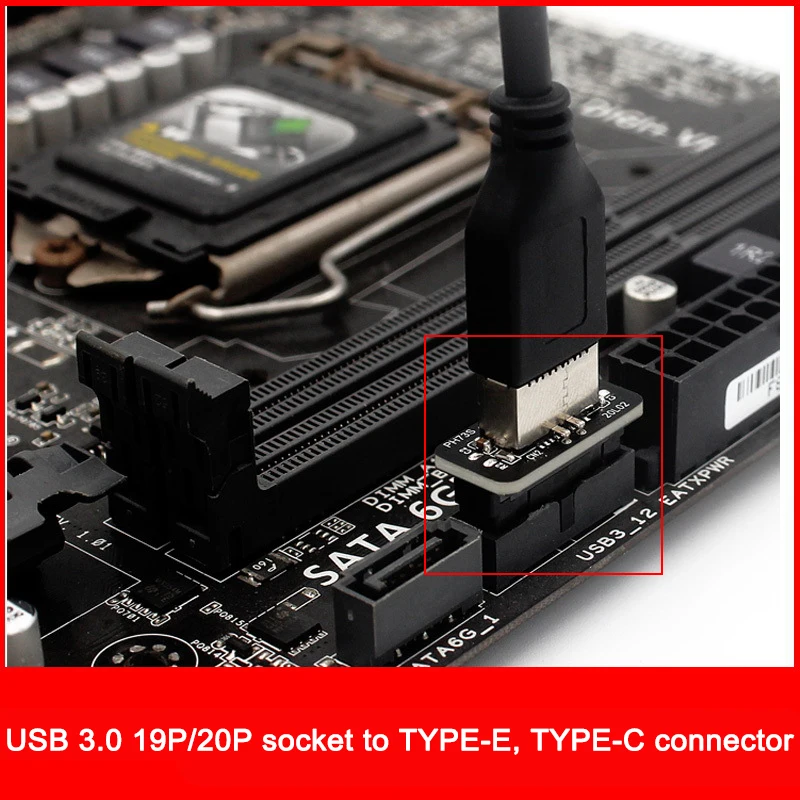 USB 3.0 Type-E Female to 19-Pin Male Adapter for Internal Motherboard Connection - Vertical Header Splitter for Type C Motherboa
USB 3.0 Type-E Female to 19-Pin Male Adapter for Internal Motherboard Connection - Vertical Header Splitter for Type C Motherboa