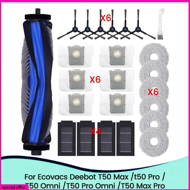 A65Z для Ecovacs Deebot T50 Max/T50 Pro/T50 Omni/T50 Pro Omni/T50 Max Pro пылесос основная боковая щетка фильтры мешок для пыли для швабры
A65Z для Ecovacs Deebot T50 Max/T50 Pro/T50 Omni/T50 Pro Omni/T50 Max Pro пылесос основная боковая щетка фильтры мешок для пыли для швабры
