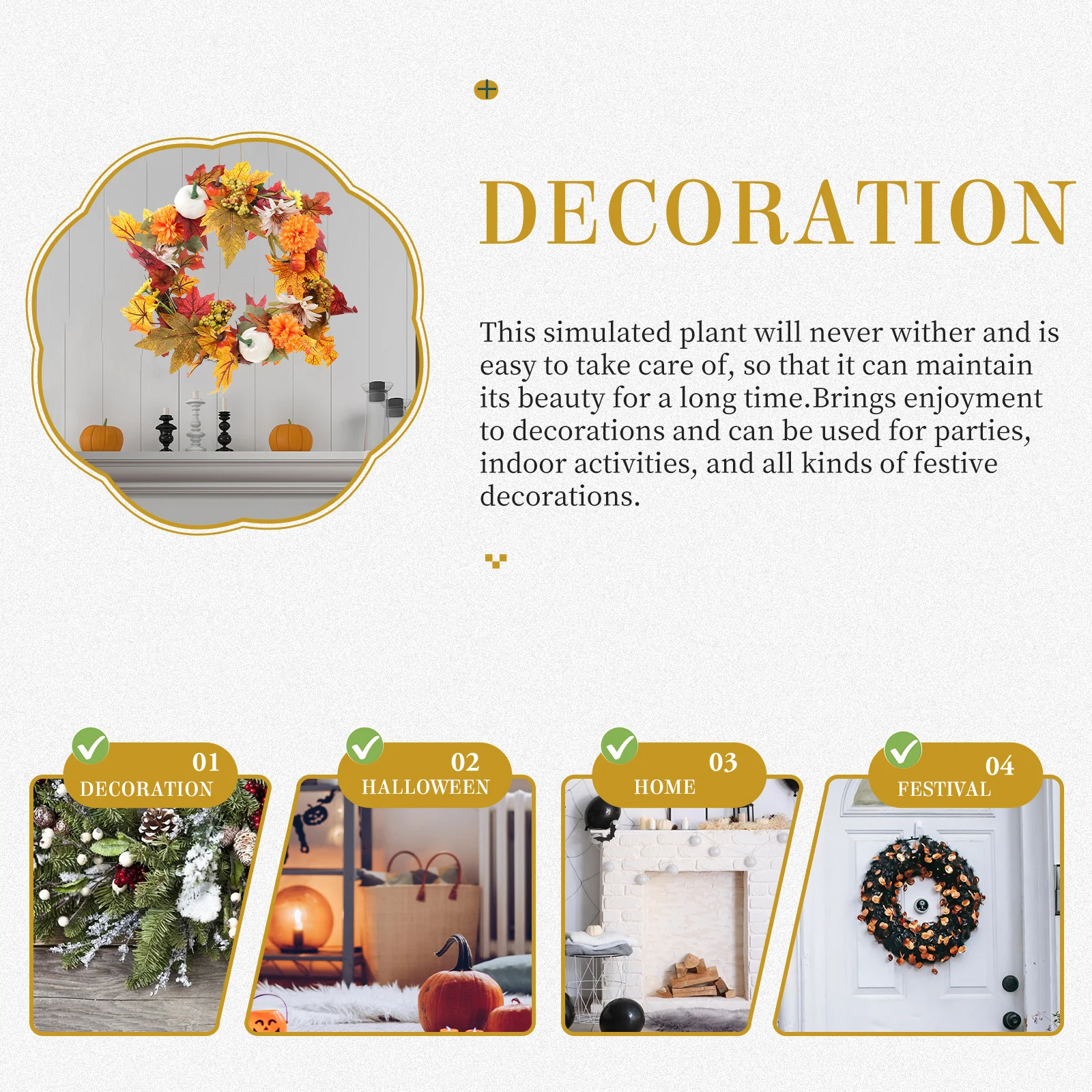 Artificial Garland Thanksgiving Decoration Wreath Christmas for Door Garlands Fall Ornaments The Flowers
Artificial Garland Thanksgiving Decoration Wreath Christmas for Door Garlands Fall Ornaments The Flowers