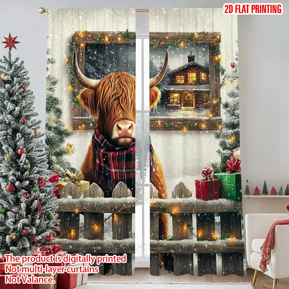 2pcs 2D flat printing Merry Christmas Scene Curtains Farm Christmas scene Machine Washable Fabric Without Electricity Spring
2pcs 2D flat printing Merry Christmas Scene Curtains Farm Christmas scene Machine Washable Fabric Without Electricity Spring
