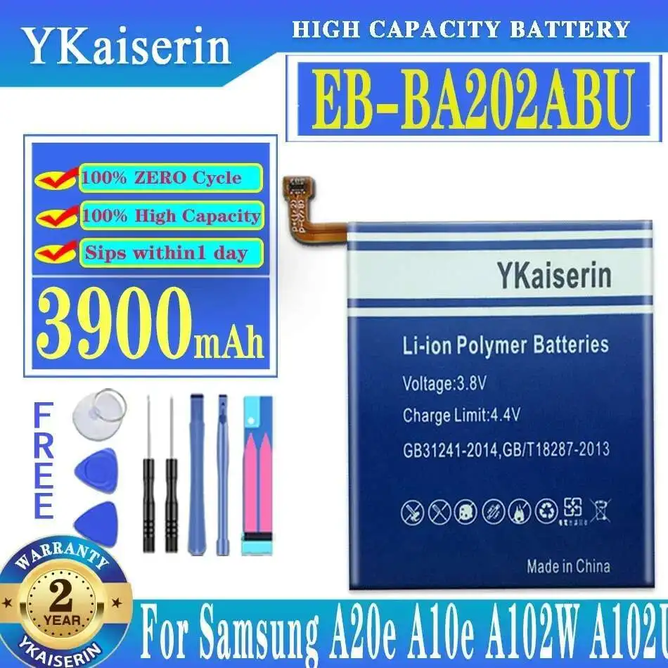 3900 мАч EB-BA202ABU безопасный аккумулятор для мобильного телефона Samsung Galaxy A20e A10e A102W A102U A202F
3900 мАч EB-BA202ABU безопасный аккумулятор для мобильного телефона Samsung Galaxy A20e A10e A102W A102U A202F