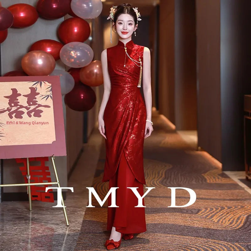 New Chinese Sle Wedding Dr Red Long Qipao Evening Gown Women's Bride Maids Dr for Wedding Day Return Home Casual Wear
New Chinese Sle Wedding Dr Red Long Qipao Evening Gown Women's Bride Maids Dr for Wedding Day Return Home Casual Wear