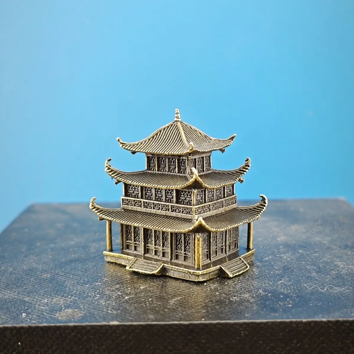 Mini Black Brass Yueyang Tower Chinese Ancient Architecture Scenography Model
Mini Black Brass Yueyang Tower Chinese Ancient Architecture Scenography Model