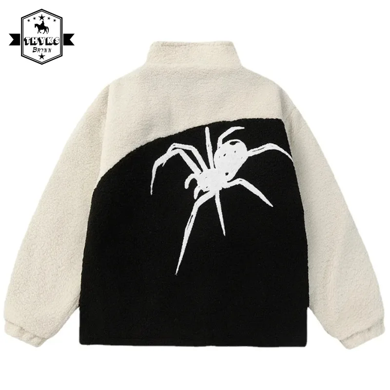 Winter Lambswool Jackets for Men Streetwear Hip Hop Padded Parkas Coat Spider Embroidery Patchwork Loose Casual Jacket Coats New
Winter Lambswool Jackets for Men Streetwear Hip Hop Padded Parkas Coat Spider Embroidery Patchwork Loose Casual Jacket Coats New