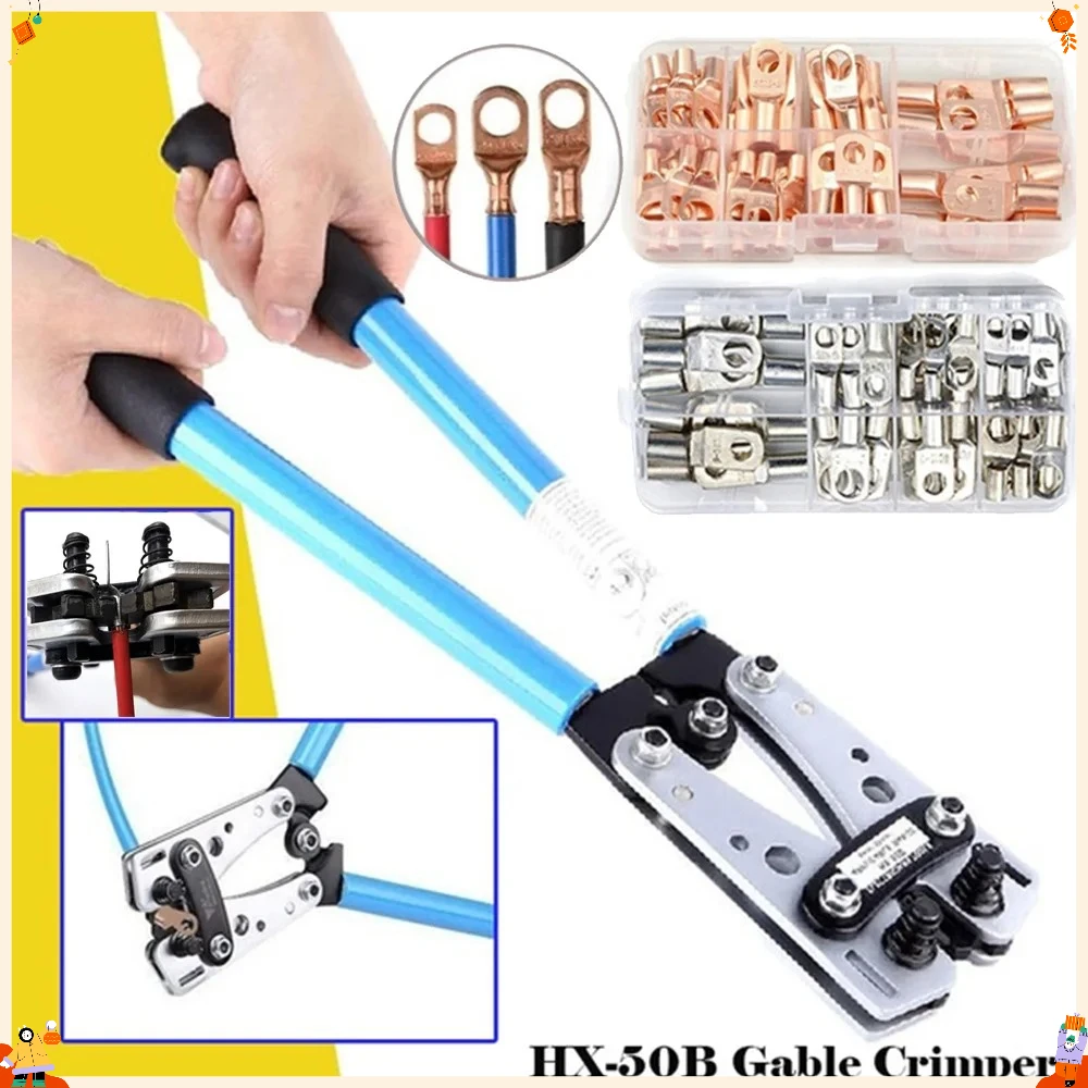 HX-50B 1/60/100Pcs Portable Cable Crimping Tool Professional Terminals Crimper Plier Handle Cutter Tools
HX-50B 1/60/100Pcs Portable Cable Crimping Tool Professional Terminals Crimper Plier Handle Cutter Tools