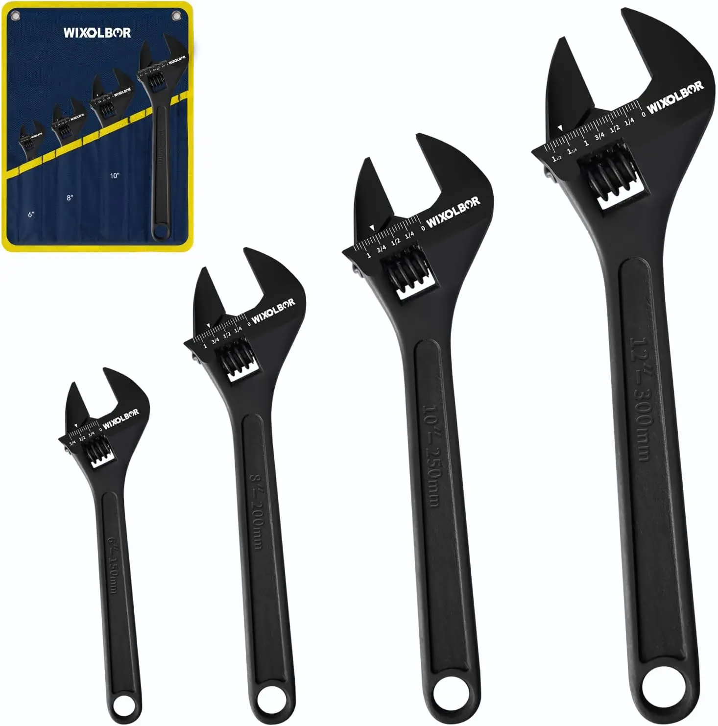 Набор регулируемых ключей из 4 предметов: сталь CR-V 6–12 футов, широкая губка, весы с лазерной гравировкой, отделка из оксида черного цвета, сумка-органайзер
Набор регулируемых ключей из 4 предметов: сталь CR-V 6–12 футов, широкая губка, весы с лазерной гравировкой, отделка из оксида черного цвета, сумка-органайзер