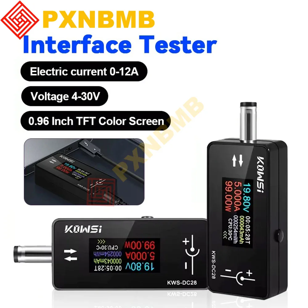 0.96 inch TFT HD Digital Display 5.5*2.5 Interface Tester Voltage Ammeter Power Meter DC 4~30V 12A Power Bank Charger Indicator 
0.96 inch TFT HD Digital Display 5.5*2.5 Interface Tester Voltage Ammeter Power Meter DC 4~30V 12A Power Bank Charger Indicator