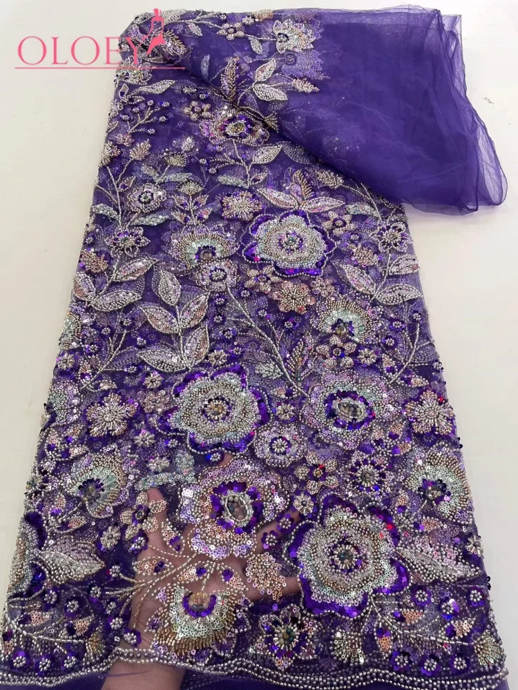 OLOEY Elegant African Nigerian Fashion Beaded Lace High-end Luxury French Sequins Mesh Lace Fabric Women's Party Evening D
OLOEY Elegant African Nigerian Fashion Beaded Lace High-end Luxury French Sequins Mesh Lace Fabric Women's Party Evening D