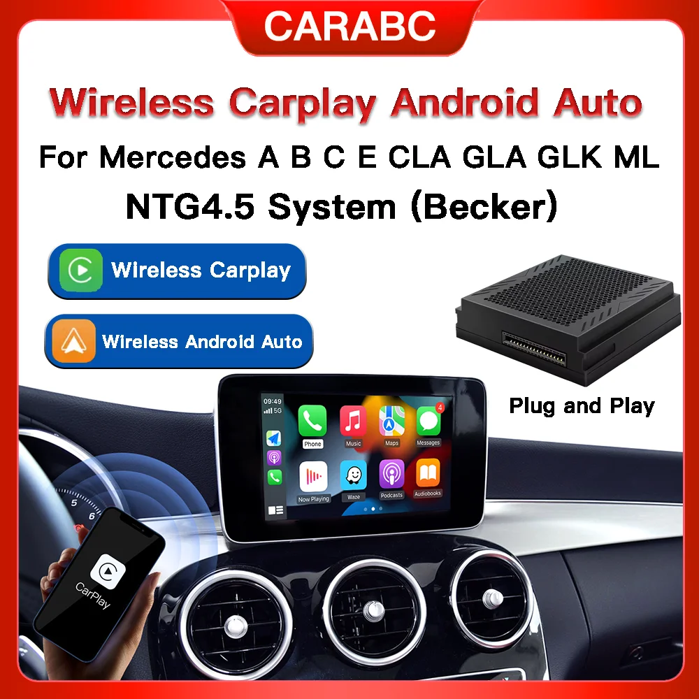 CARABC беспроводной автомобильный модуль Carplay Android для Mercedes Benz A B C E CLA GLA GLK ML W204 W246 W176 Sprinter NTG4.5 Becker Box
CARABC беспроводной автомобильный модуль Carplay Android для Mercedes Benz A B C E CLA GLA GLK ML W204 W246 W176 Sprinter NTG4.5 Becker Box
