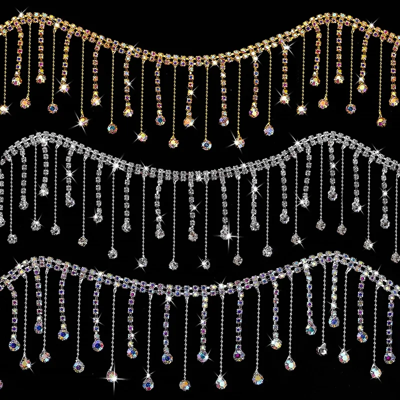 90cm Crystal Rhinestone Tassel Claw Chain for Sewing or Glue On Application Wedding Dress Decor Clothing Accessories DIY Craft
90cm Crystal Rhinestone Tassel Claw Chain for Sewing or Glue On Application Wedding Dress Decor Clothing Accessories DIY Craft