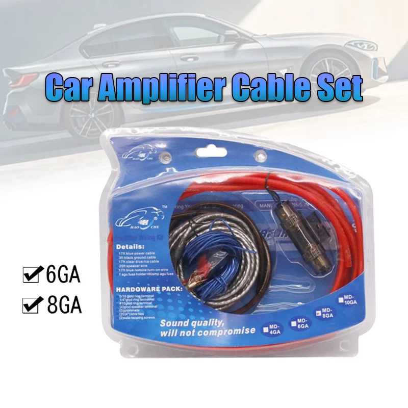6/8GA Car Amplifier Cable Set 60AMP Subwoofer Power Cable AMP Wiring Fuse Wire Installation Cable Kit Vehicle Modification Parts
6/8GA Car Amplifier Cable Set 60AMP Subwoofer Power Cable AMP Wiring Fuse Wire Installation Cable Kit Vehicle Modification Parts