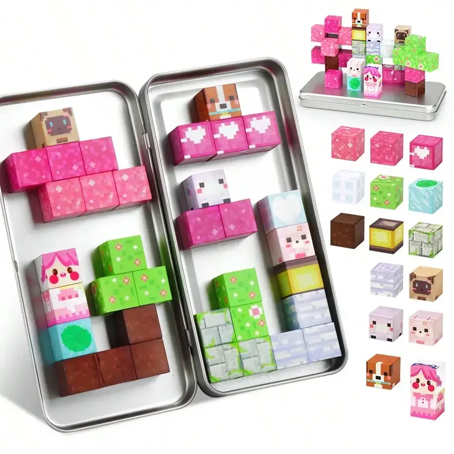 35pcs Travel Magnetic Building Blocks, DIY Stacking Toys, Magnetic Construction Toys, STEM Learning Bricks Set, Girl Theme, With Storage Box, Parent-Child Interaction, Learning Building, Blocks Boost Imagination, For 3 Years Old And Above Boys And Girls
35pcs Travel Magnetic Building Blocks, DIY Stacking Toys, Magnetic Construction Toys, STEM Learning Bricks Set, Girl Theme, With Storage Box, Parent-Child Interaction, Learning Building, Blocks Boost Imagination, For 3 Years Old And Above Boys And Girls