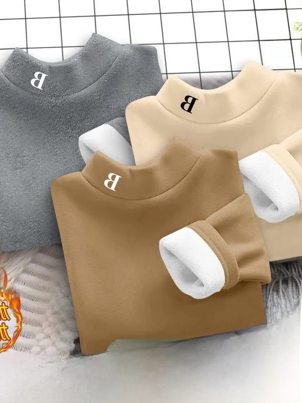 Теплая флисовая футболка с высоким воротником для детей, нижняя рубашка-футболка для мальчиков и девочек, модная осенне-зимняя одежда.
Теплая флисовая футболка с высоким воротником для детей, нижняя рубашка-футболка для мальчиков и девочек, модная осенне-зимняя одежда.